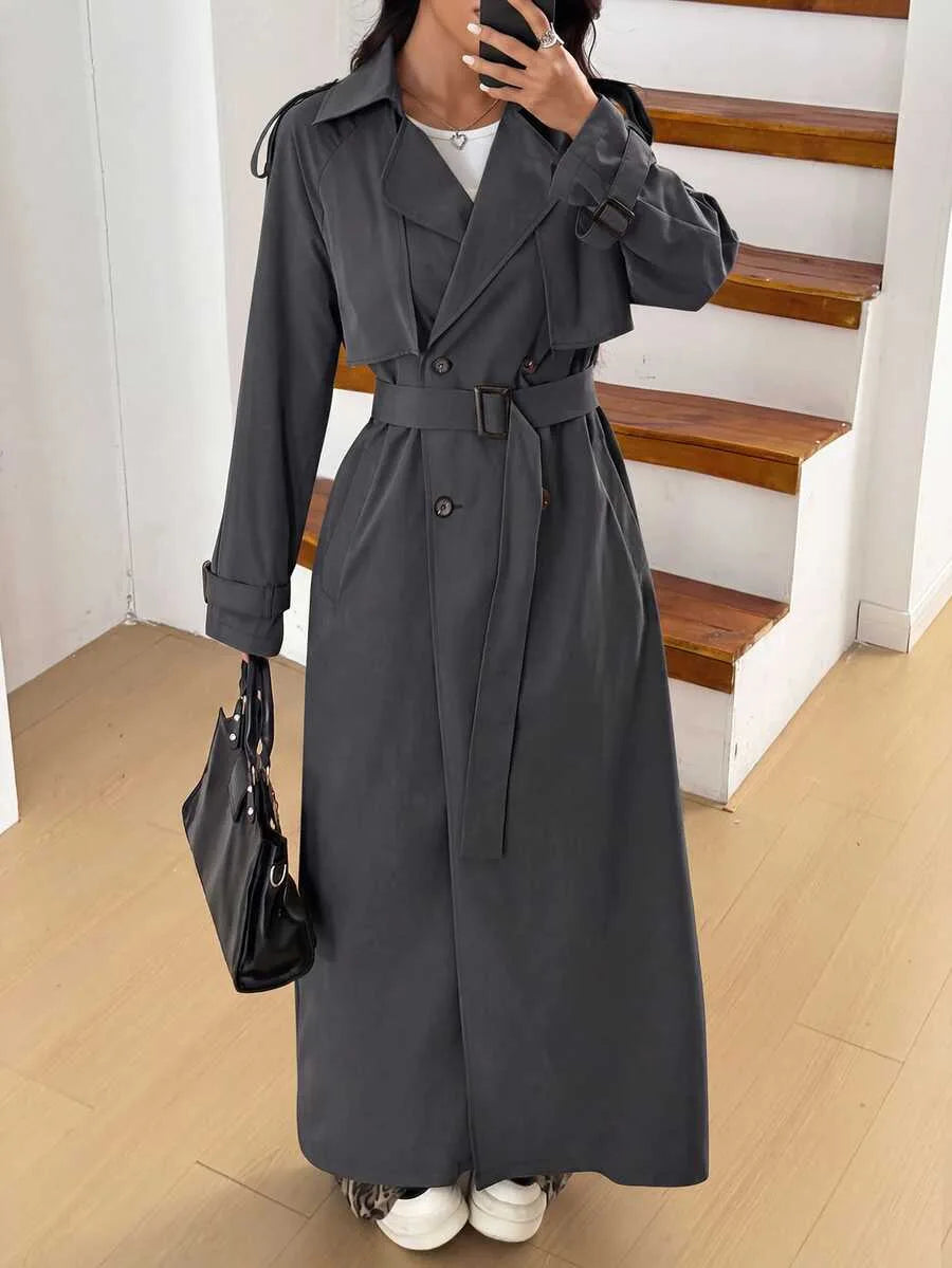 Oversized trench coat met ceintuur