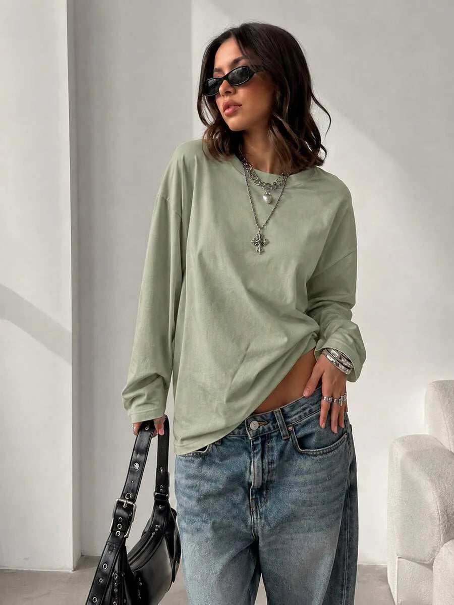 Oversized T-shirt met lange mouwen