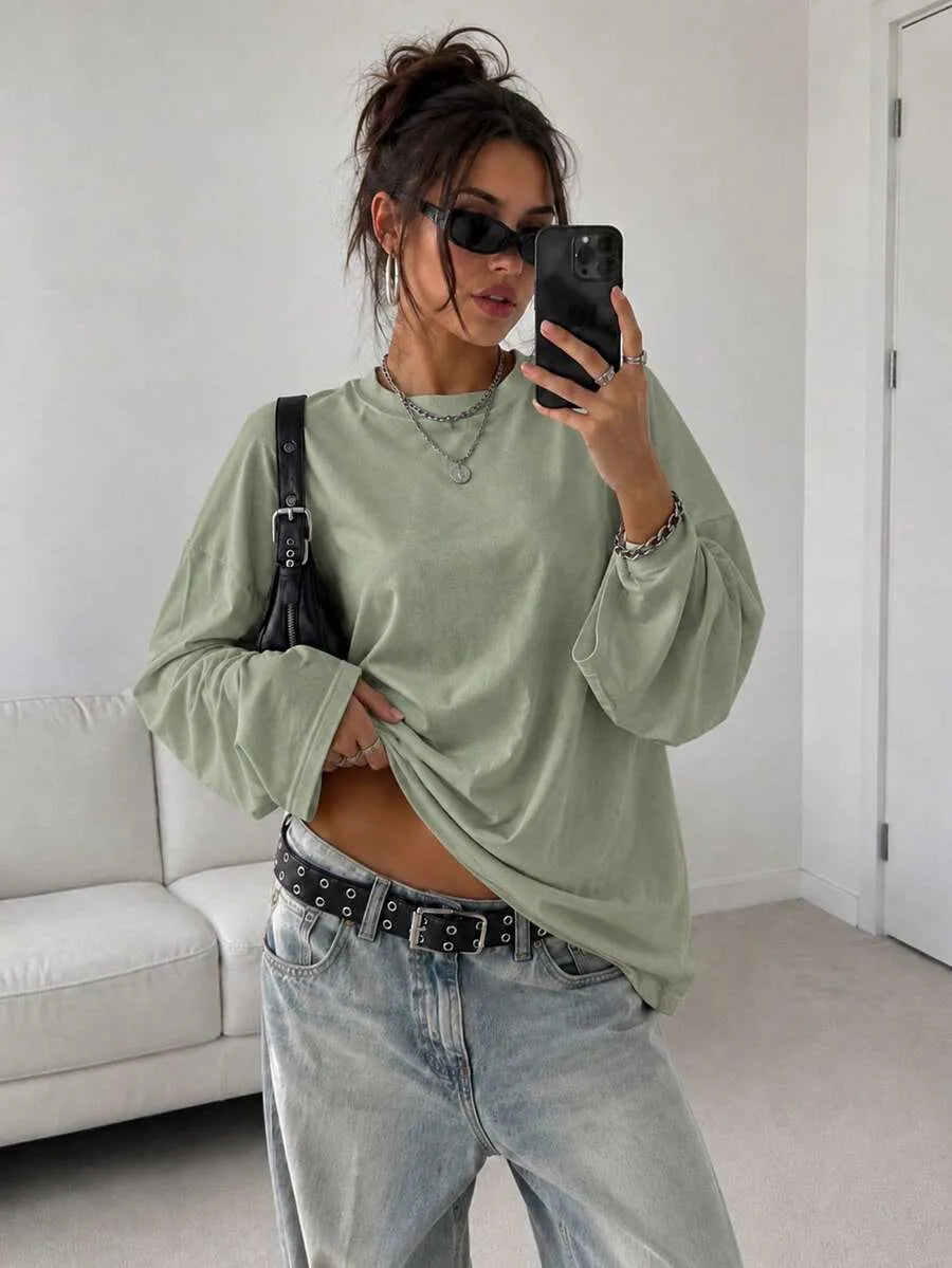 Oversized T-shirt met lange mouwen