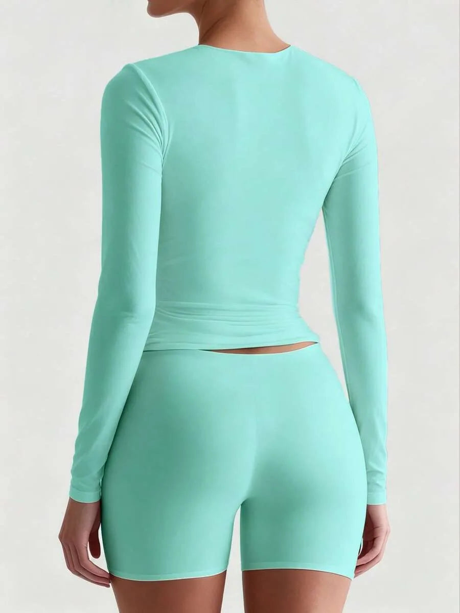 Slim fit T-shirt met lange mouwen