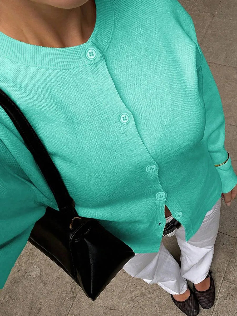 Cardigan met knopen en lange mouwen