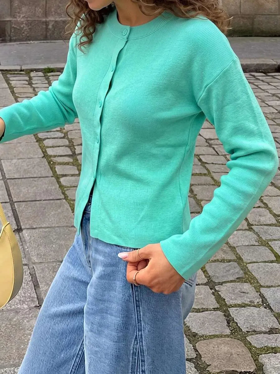 Cardigan met knopen en lange mouwen