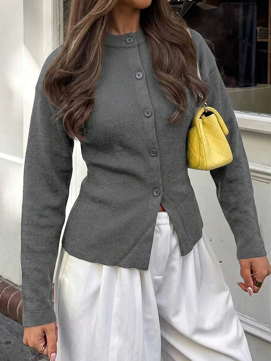 Cardigan met knopen en lange mouwen