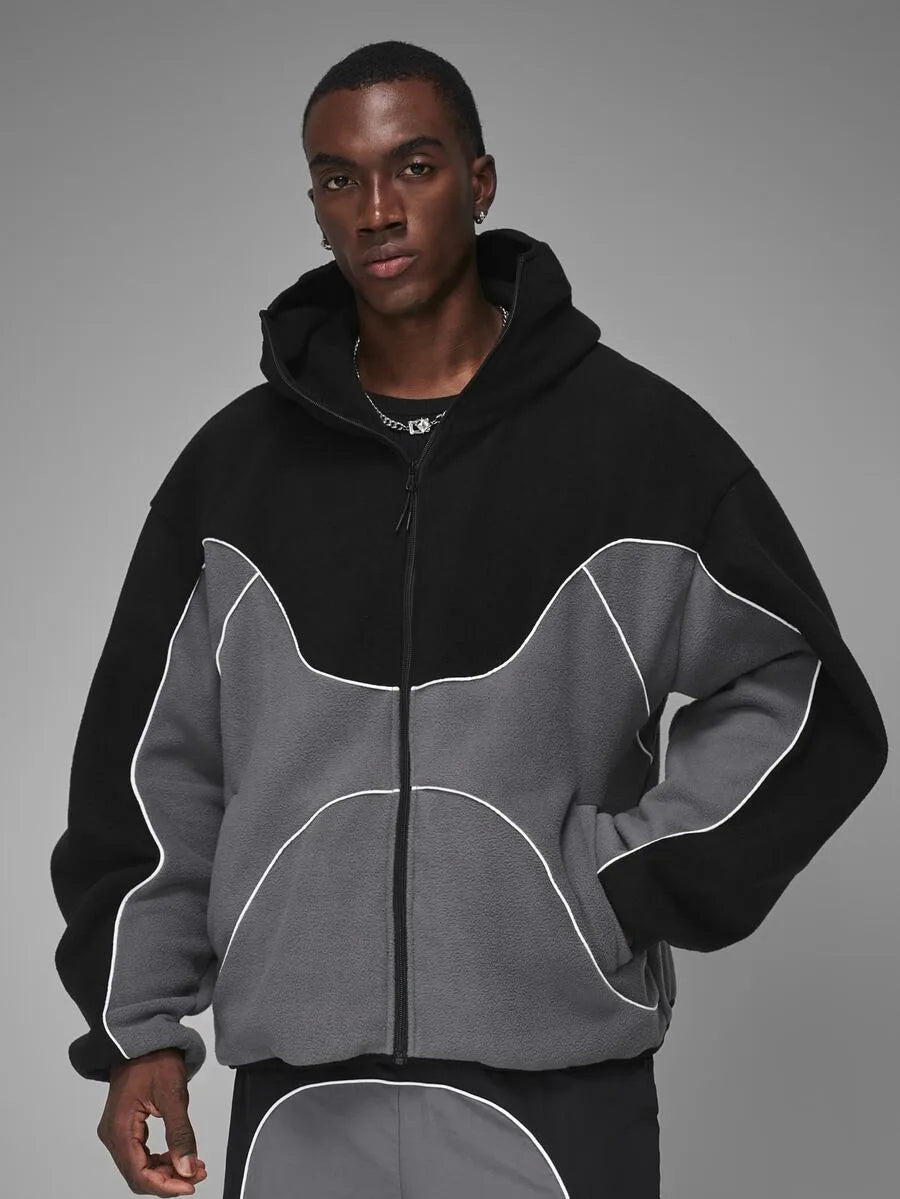 Oversized parka met plaid patroon
