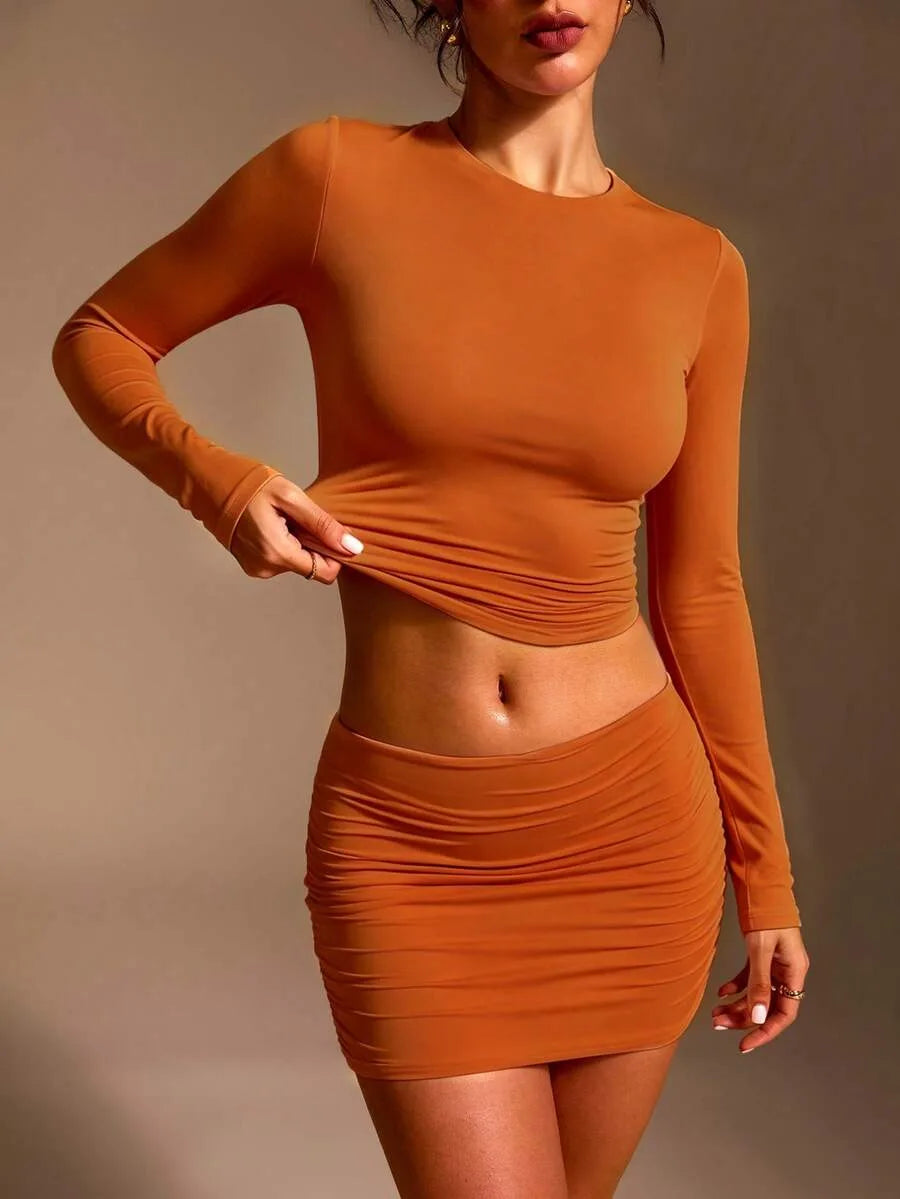 Slim fit T-shirt met lange mouwen