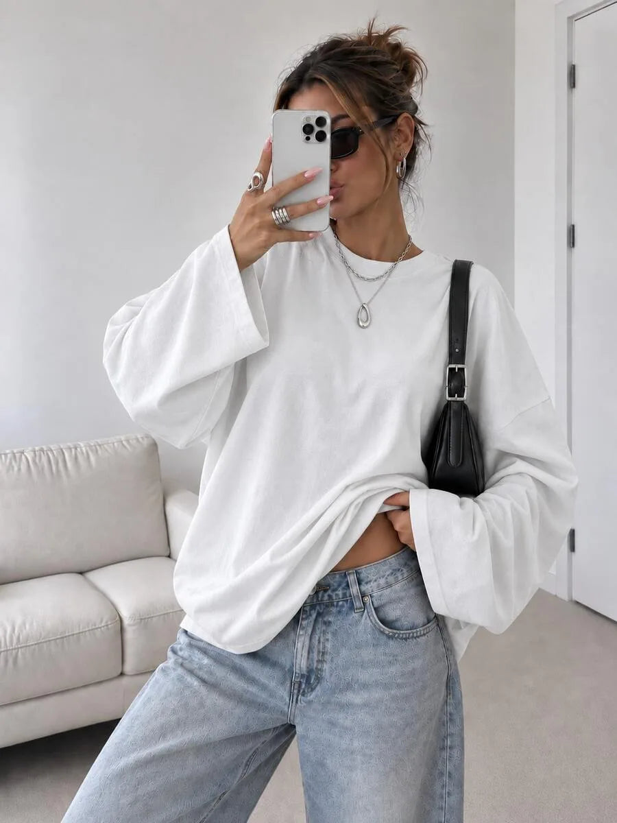 Oversized T-shirt met lange mouwen