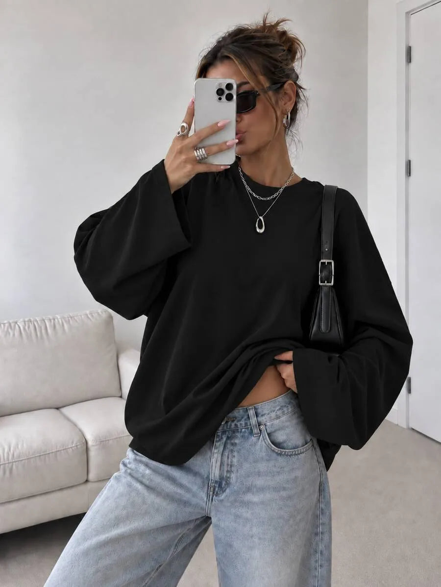 Oversized T-shirt met lange mouwen