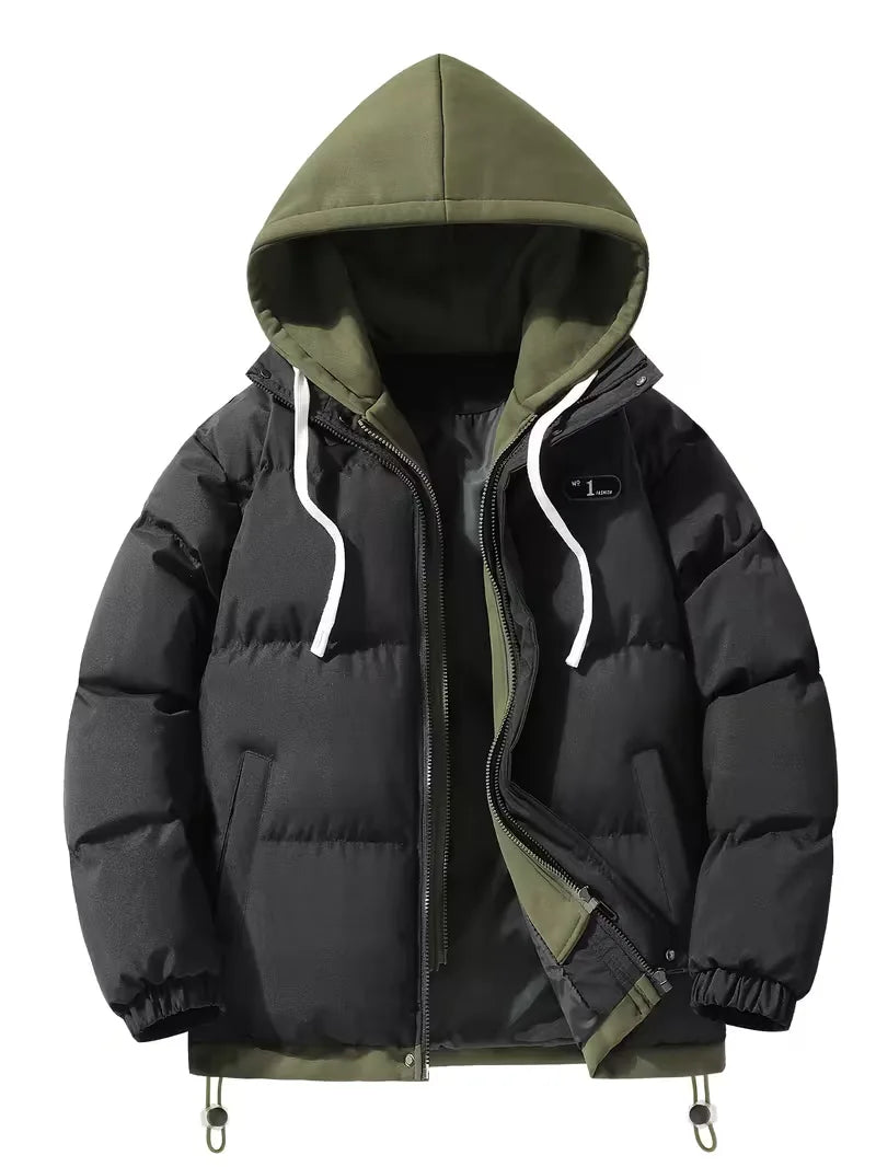 Oversized puffer jacket met capuchon