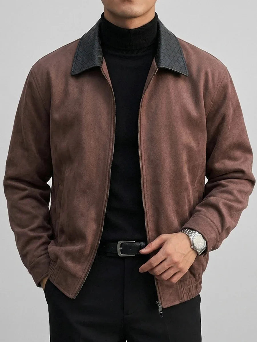 Bomberjack van bruin suede