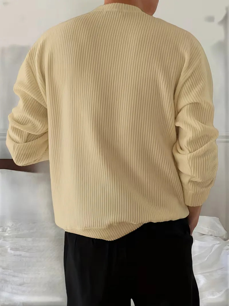 Trui met ribbelstructuur en crew neckline