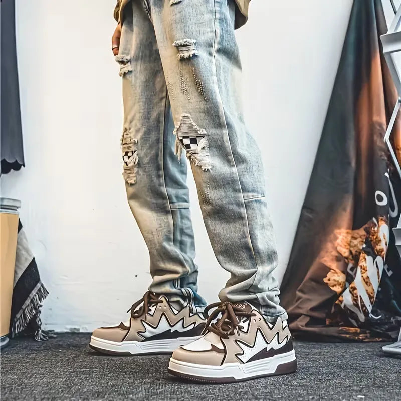 Lage sneakers met zigzag patroon