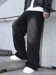 Loose fit jeans met brede pijpen