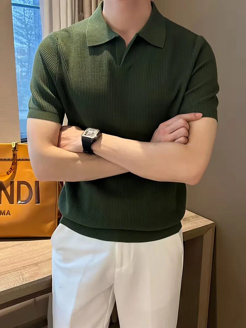 Polo's met V-neck en korte mouwen