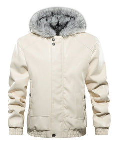 Leren jas met shearling interieur