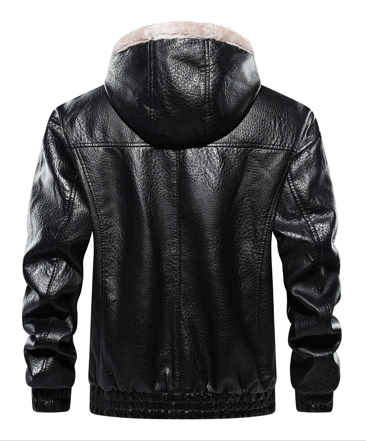 Leren jas met shearling interieur