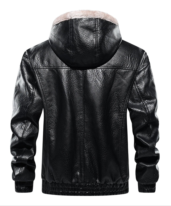 Leren jas met shearling interieur