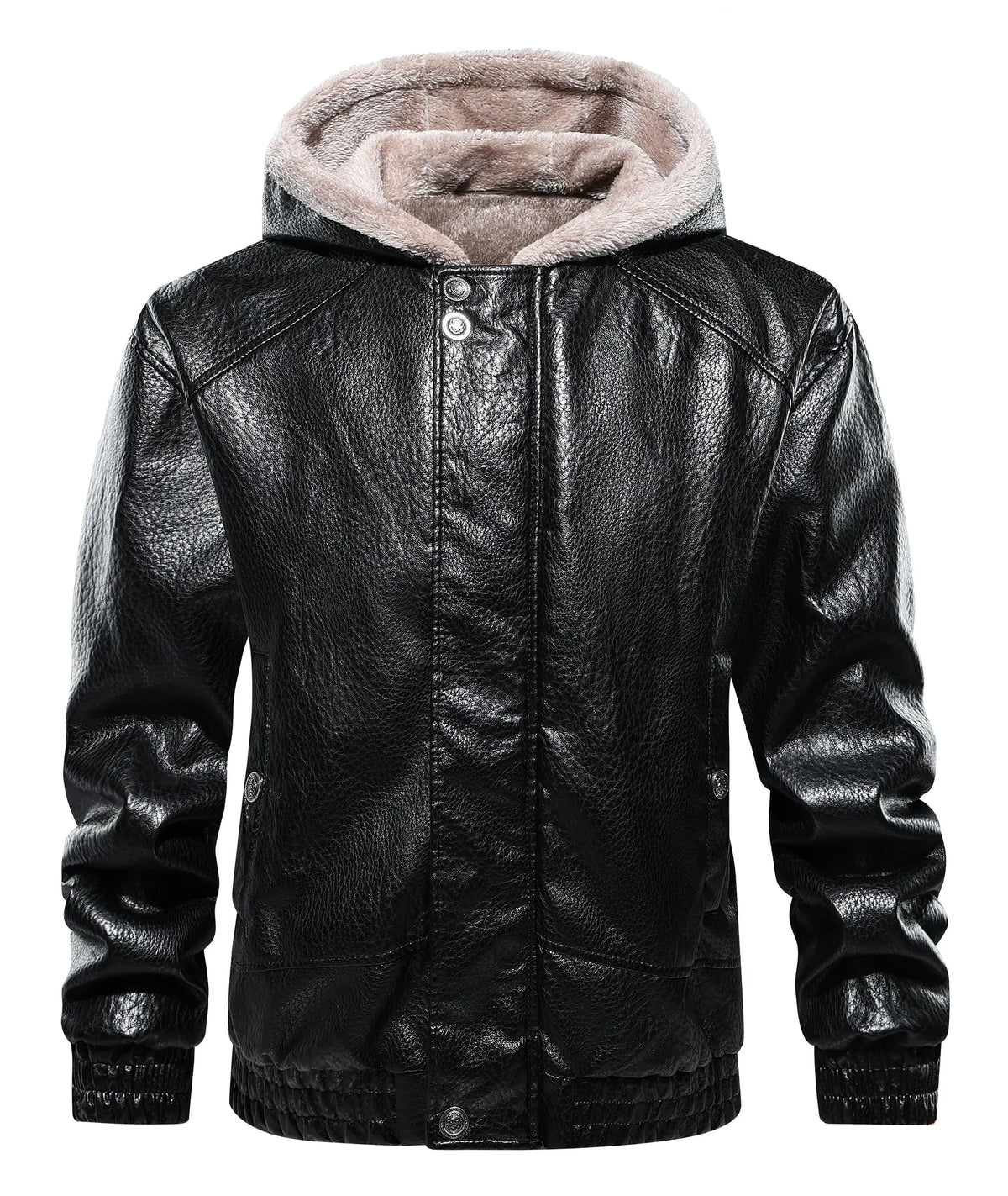 Leren jas met shearling interieur
