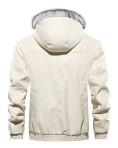 Leren jas met shearling interieur