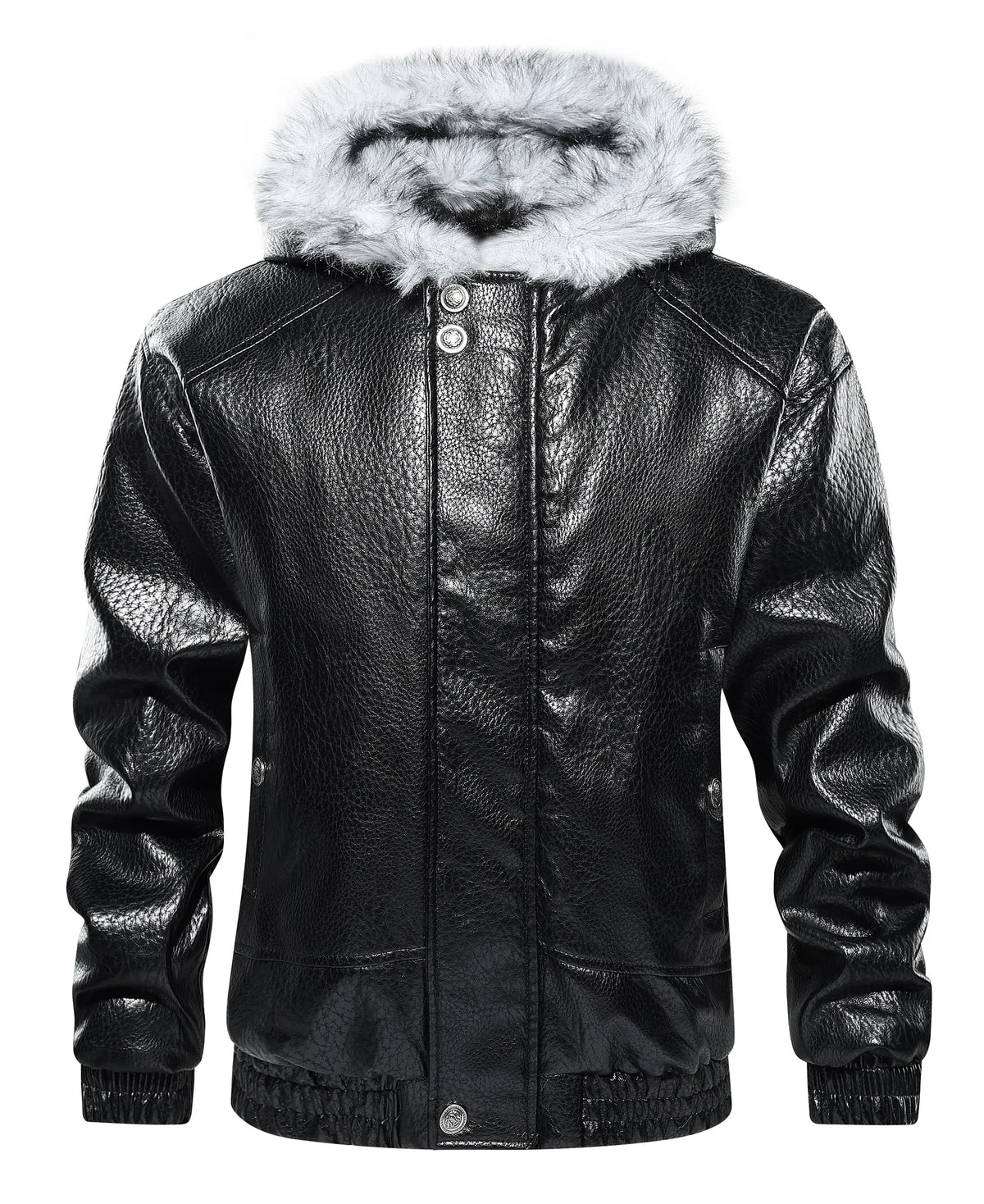 Leren jas met shearling interieur