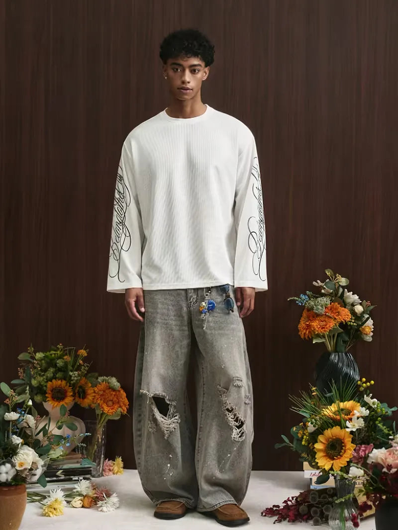 Oversized longsleeve met alfabetische print
