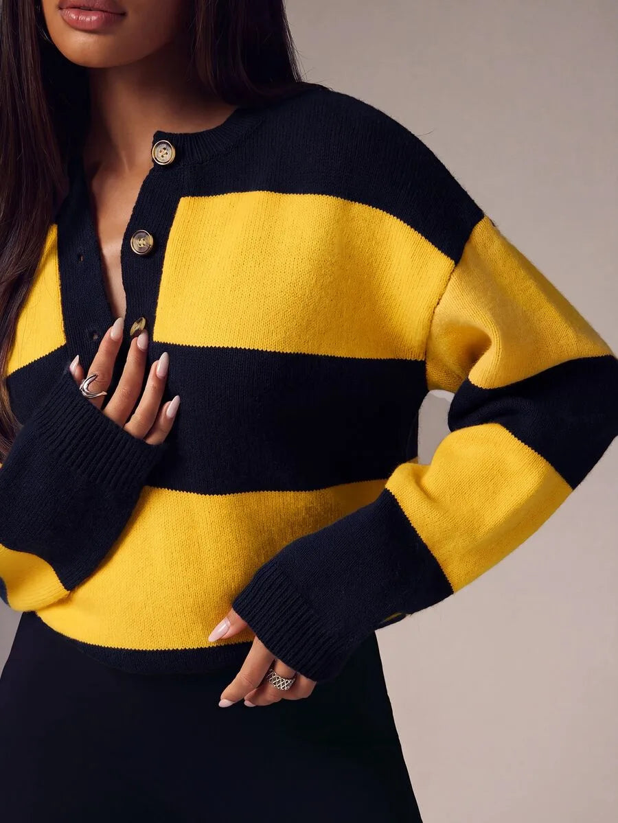Oversized sweater met knopen