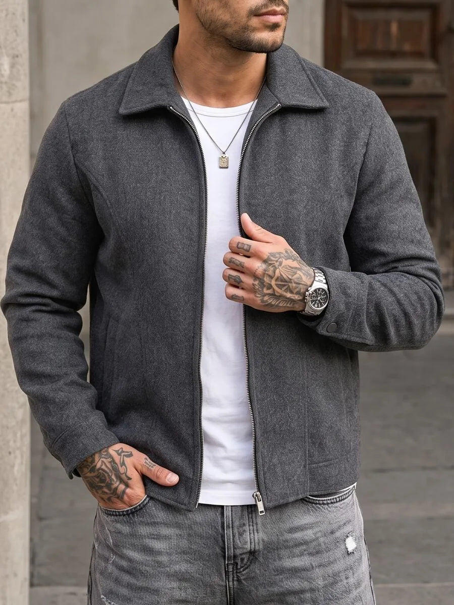 Bomberjack met collared neckline