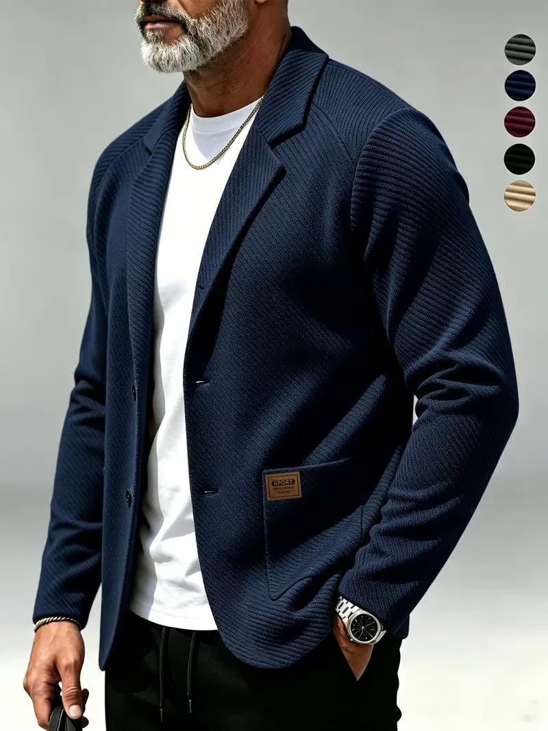 Blazer met gebreide structuur