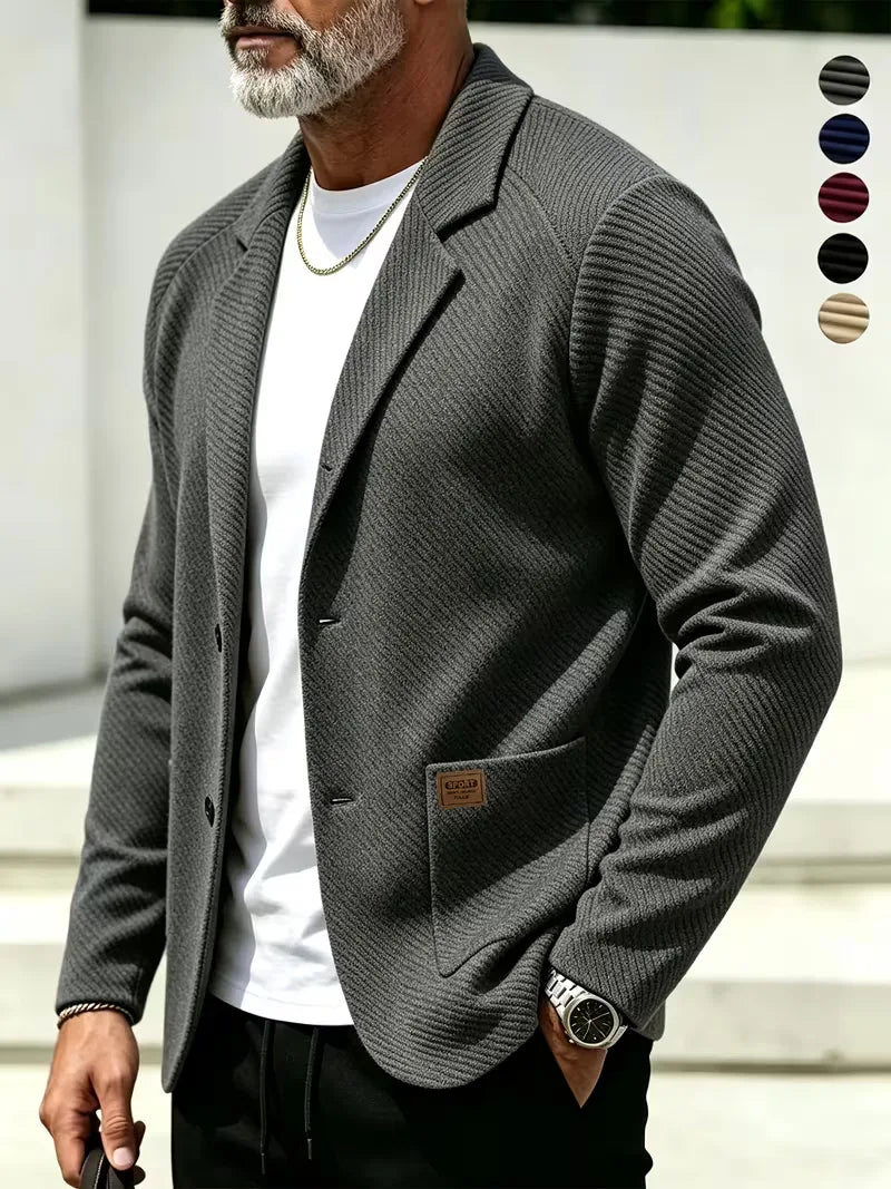 Blazer met gebreide structuur
