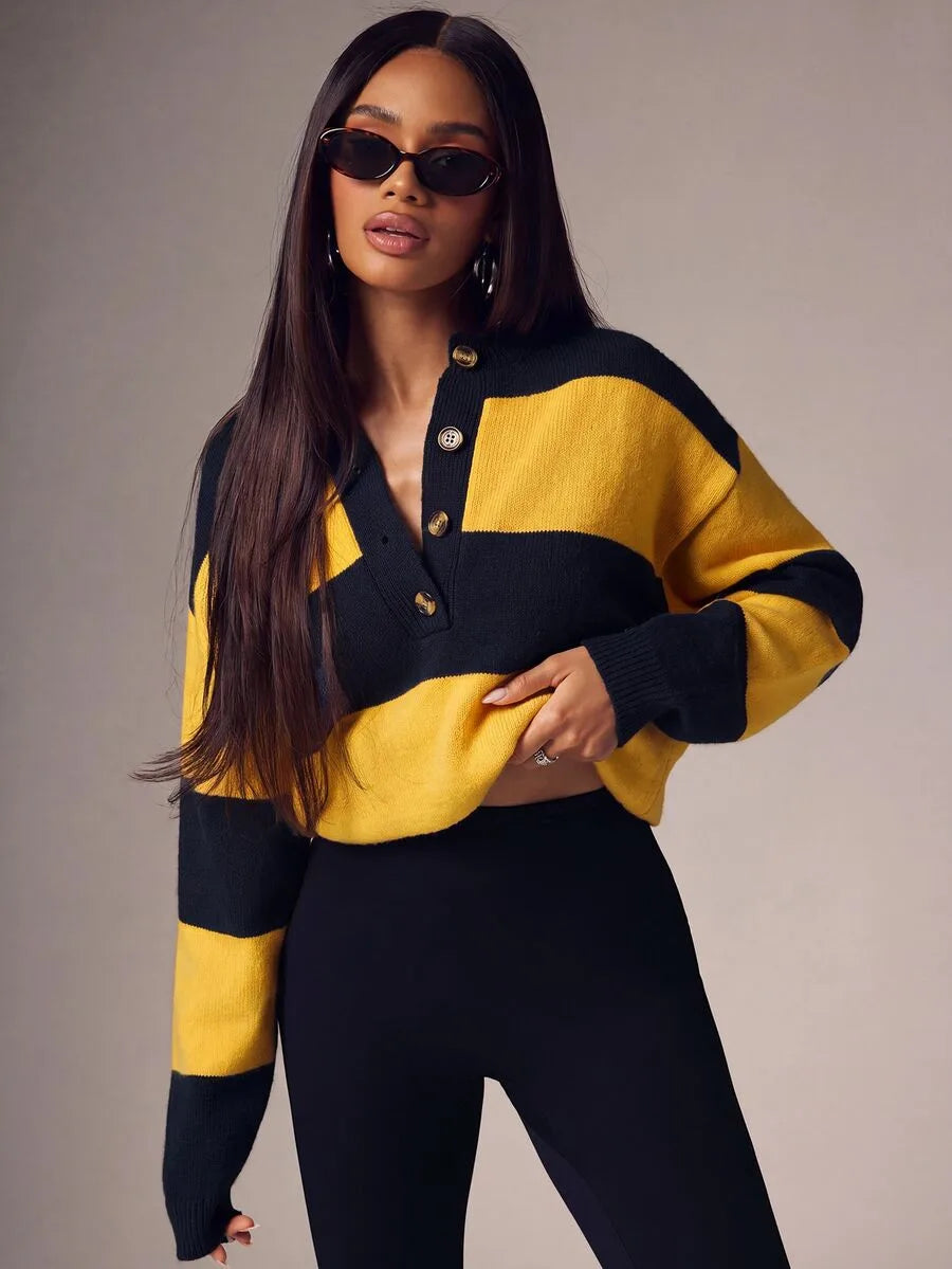 Oversized sweater met knopen