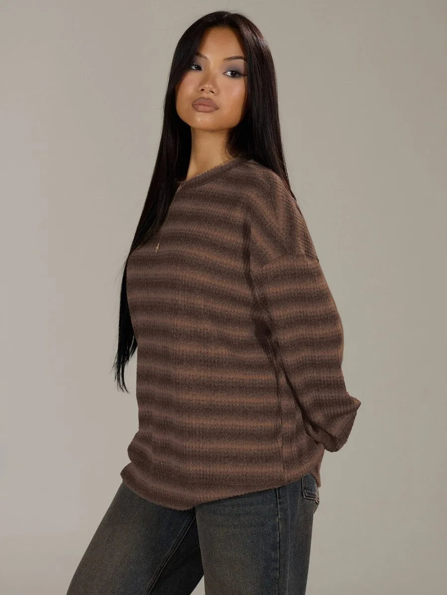 Oversized sweater met gestreept patroon