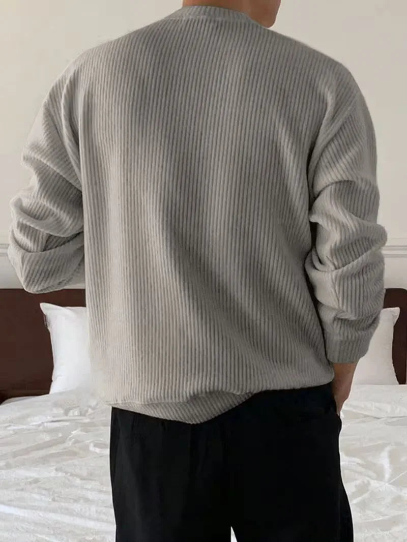 Trui met ribbelstructuur en crew neckline