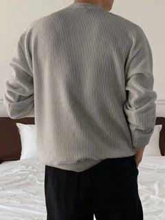 Trui met ribbelstructuur en crew neckline