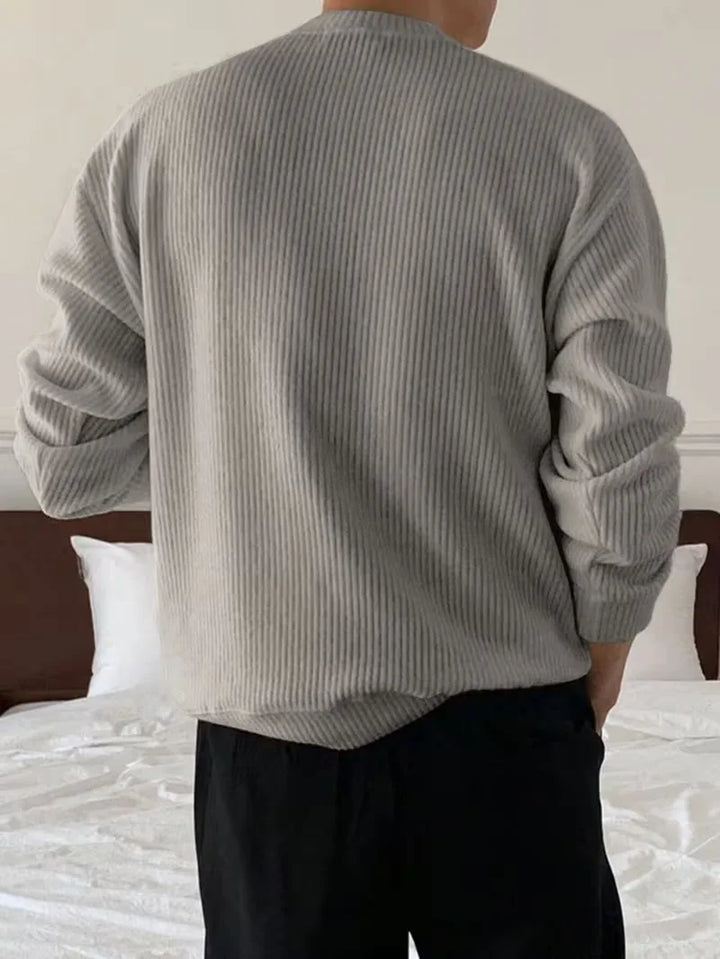 Trui met ribbelstructuur en crew neckline