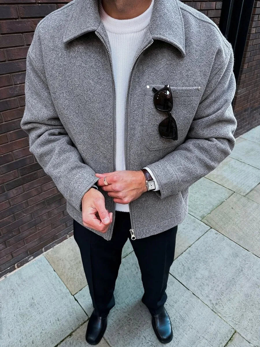 Bomberjack met collared neckline