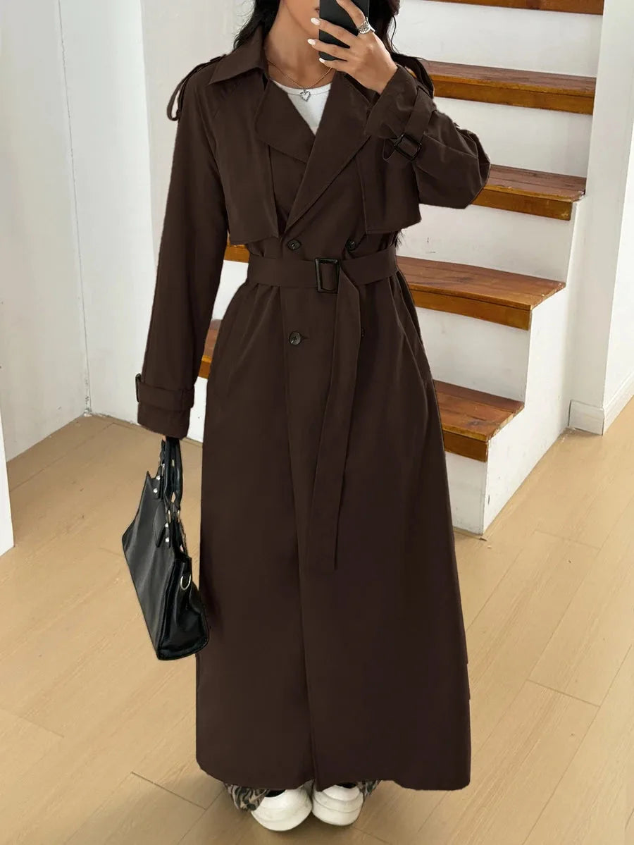 Oversized trench coat met ceintuur