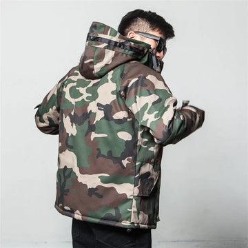 Parka met camouflagepatroon