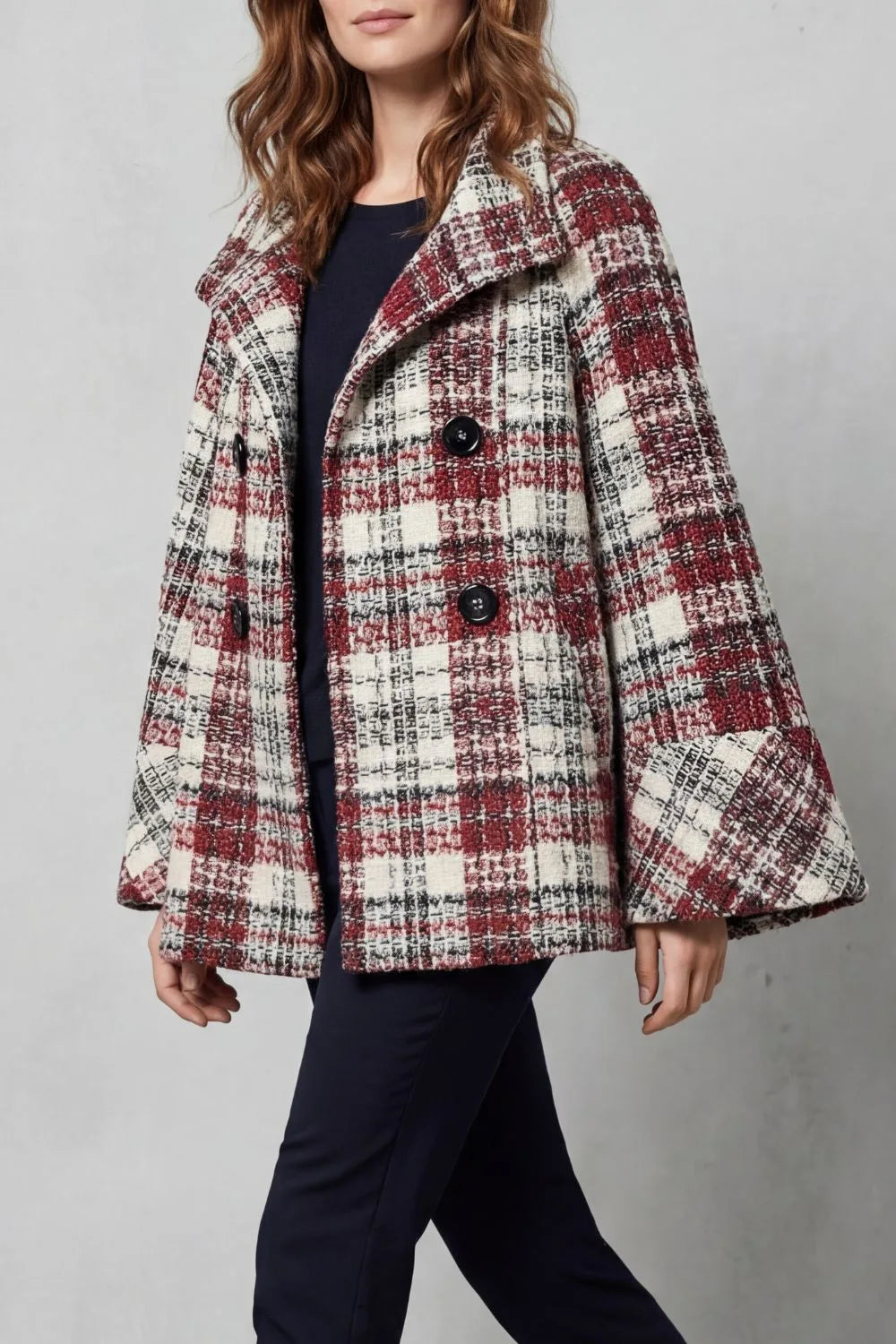 Cape jas met vintage ruit