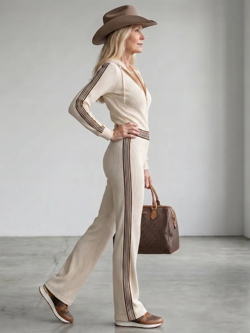 Jumpsuit met rits en capuchon
