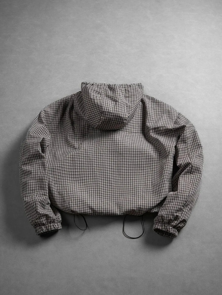 Oversized parka met plaid patroon