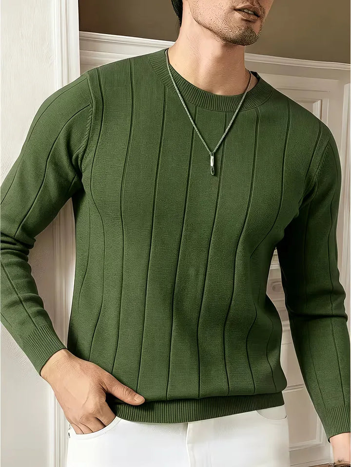 Ribbed sweater met ronde hals