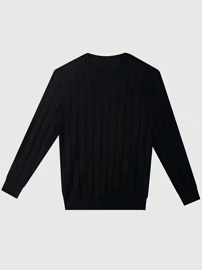 Ribbed sweater met ronde hals