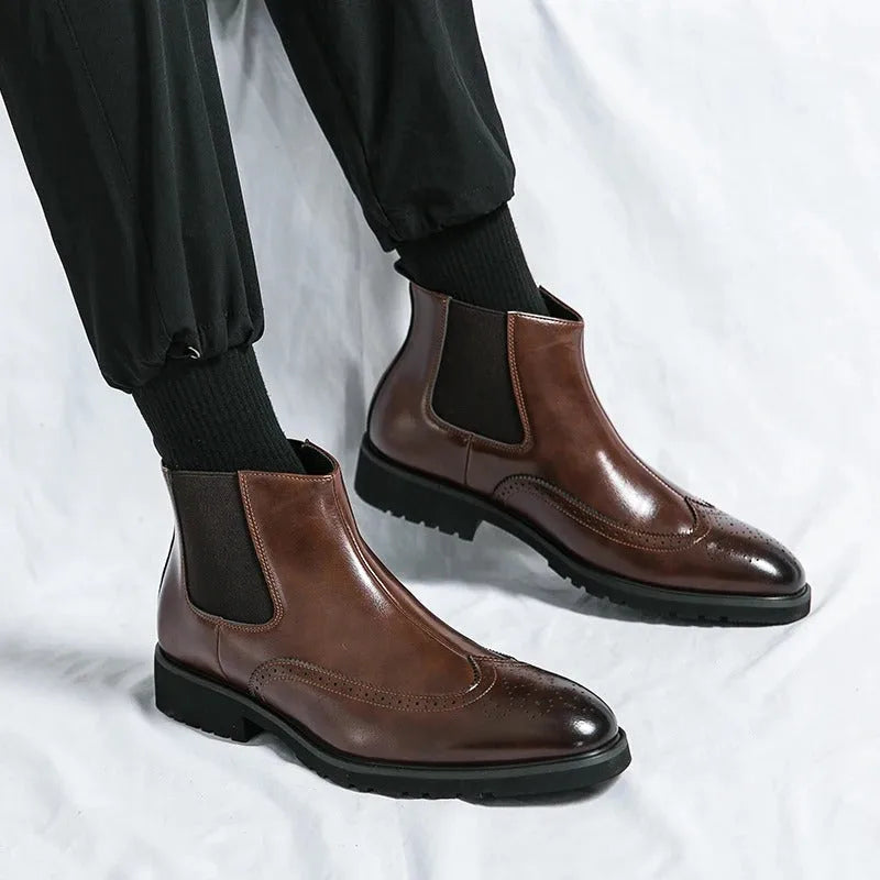 Chelsea boots met brogue detailing