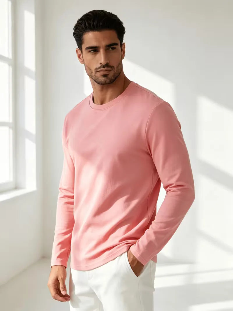 Longsleeve slim fit met crew neckline