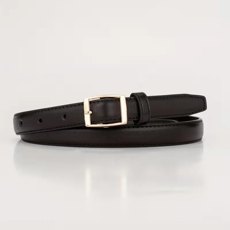 Slim casual riem met vierkante gesp