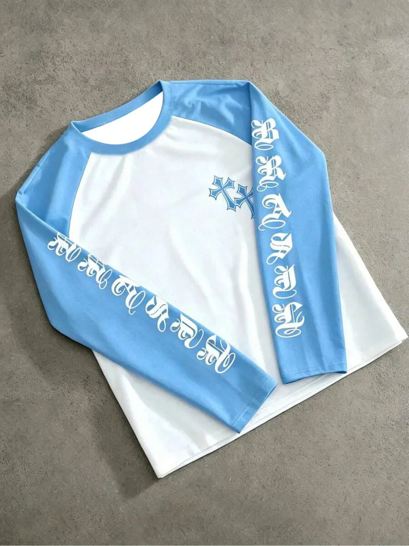 Longsleeve T-shirt met contrast