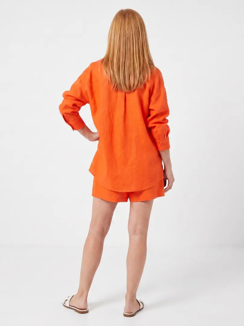 Cropped camisole met open-front shirt