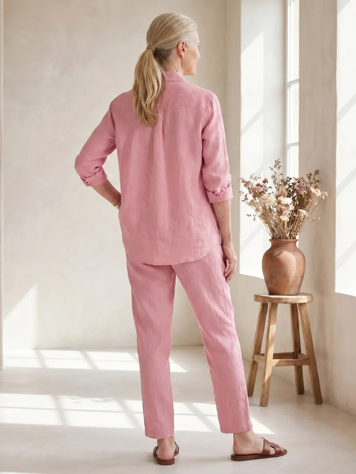 Set met blouse en tapered broek