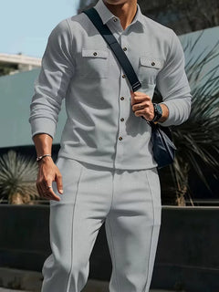 Lounge set met button-up cardigan