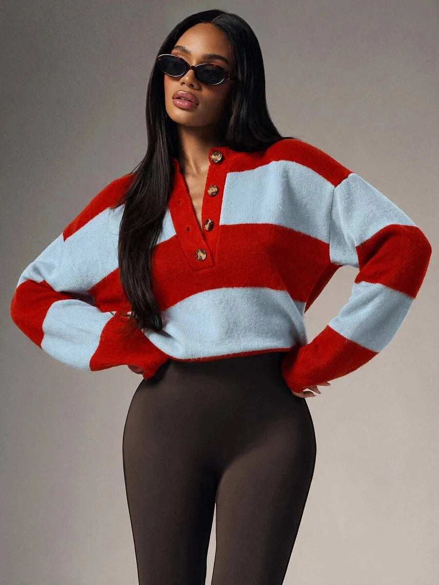 Oversized sweater met knopen