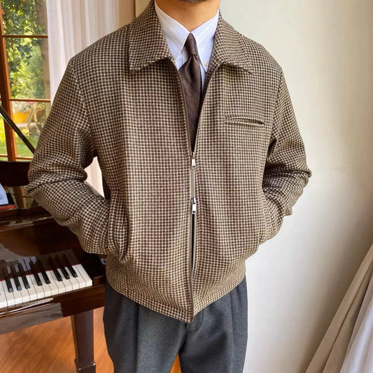 Bomberjack met houndstooth patroon